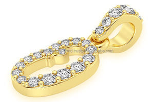 Collier personnalisé tendance avec pendentif lettre initiale, bijoux fins en or massif 10 carats et diamant naturel, cadeau de mariage - Product Image 5