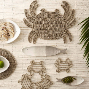 Manteles individuales de mimbre con forma de tortuga, hechos a mano en Vietnam por King Craft Viet - Product Image 6