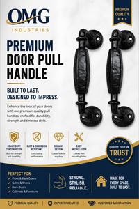 Modern European Black Wrought Iron <b>Door</b> <b>Pull</b> <b>Handle</b> Cast Iron Heavy Duty for Home Office - Product Image 6