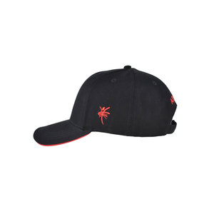 Gorra de Béisbol Unisex de 6 Paneles, Color Sólido, Logotipo Bordado, Ajuste Ajustable, Uso Casual, Talla Adulto 58-60CM, Rojo y Negro - Product Image 3