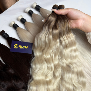 Venta al por mayor de fábrica de cabello vietnamita a granel de alta calidad, extensiones de cabello ondulado personalizadas, sin sintéticos, con longitud de 10 a 34 pulgadas. - Product Image 2