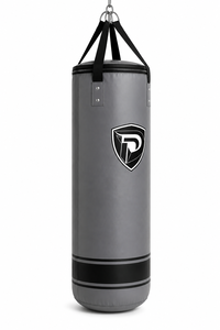 Sac d'entraînement de boxe en cuir durable, robuste et léger, gris et noir, avec fermeture éclair, pour adultes, garantie de 2 ans - Product Image 2