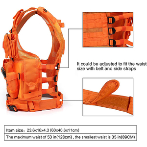 Gilet de chasse ultra-léger orange vif, respirant en polyester, ajustable, pour l'entraînement, avec logo personnalisé OEM - Product Image 4