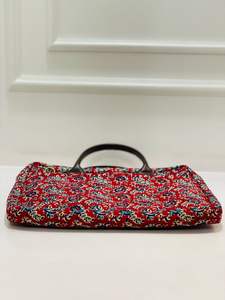 Sac pour ordinateur portable pour femme, imprimé Jaipuri exclusif, bleu zigzag moderne - Product Image 5