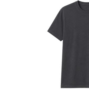 เสื้อยืดโอเวอร์ไซส์สีเทาเข้มสำหรับผู้ชาย แขนสั้น ผ้าฝ้าย คอกลม พิมพ์ลายโลโก้ที่อกเล็กน้อย สไตล์ลำลอง สตรีทแวร์ ทรงหลวม แฟชั่นทันสมัย - Product Image 3