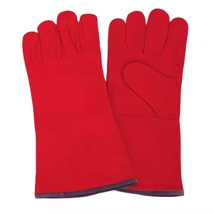 ถุงมือหนังวัวแท้คุณภาพสูง ได้รับมาตรฐาน CE หนา 11 ออนซ์ ป้องกันความร้อน ทนทาน เหมาะสำหรับงานหนัก ป้องกันมือสำหรับงานบาร์บีคิว - Product Image 4