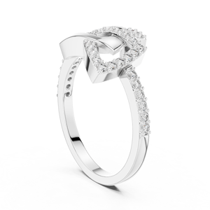ORION TWIST LAB GROWN DIAMOND WOMEN'S <b>RING</b> <b>SET</b> IN 18KT WHITE <b>GOLD</b> FOR ENGAGEMENT GIFT PARTY WEDDING GLAM EVENT DAILY USE - Product Image 2