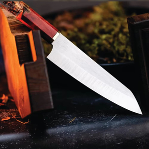Couteau Santoku en acier inoxydable de qualité supérieure, manche en résine, ambidextre, fait main, couteau de chef, cadeau DIY pour père/mère, personnalisation OEM - Product Image 5