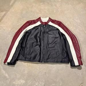 Blouson en cuir grande taille pour homme, haute qualité, nouvelle collection, coupe-vent, fermeture éclair, respirant, pour moto et course automobile - Product Image 1