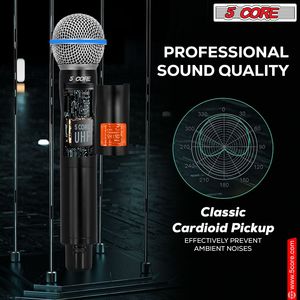 Sistema Microfonico Professionale Wireless UHF a 8 Canali con Microfoni Dinamici Portatili Senza Fili per Karaoke - Product Image 6