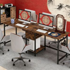 Scrivania da Ufficio Multifunzionale per Due Persone con Spazio di Archiviazione per Studio o Uso Domestico - Product Image 1