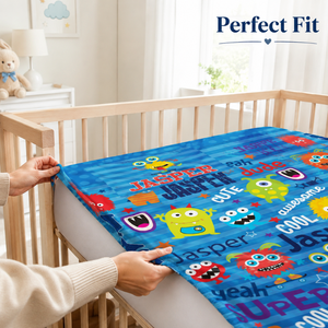 Baby Knitted Fitted Crib Sheet | Cartoon Animal <b>Print</b> Organic Cotton Mattress Cover Soft Breathable <b>Nursery</b> Bedding Custom - Product Image 4