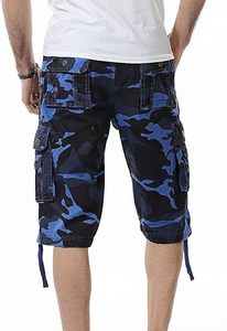 Shorts cargo camouflage pour homme 100% coton toile taille mi-haute braguette boutonnée décontracté longueur Bermuda poches respirant - Product Image 3