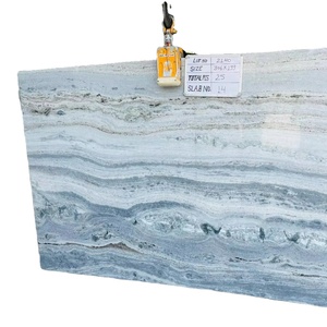 แผ่นหินอ่อนสีฟ้าแม่น้ำอเนกประสงค์ทนทานสำหรับเคาน์เตอร์วิลล่าทันสมัยพื้นผิวขัดเงาโรงแรมอพาร์ทเมนต์โรงพยาบาล - Product Image 1