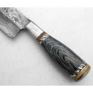 Ahmad Fabric Custom Handmade 13-Inch Damascus Steel Chef <b>Knife</b> with Leather Sheath Beautiful Handle Customizable Supported - Product Image 5