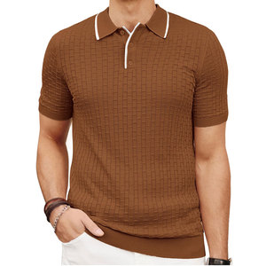 Camisetas Polo de Manga Corta para Hombre, Tejidas con Estampado 2026, Corte Ajustado, Transpirables, Antiarrugas, de Algodón - Product Image 5