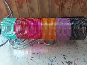 Trendy Glass <b>Silver</b> Plated Women's Fashion <b>Bangles</b> Stylish Set Stackable Eco-Friendly Customizable Ladies Wrist Accessories - Product Image 2