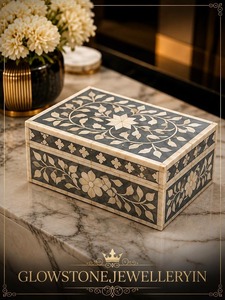 Moroccan Style Green White Geometric Jewelry <b>Box</b> Rectangular <b>With</b> <b>Lid</b> Storage Container Decorative Home <b>Gift</b> - Product Image 6