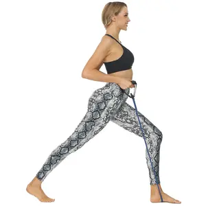 2024 Neu Großhandel Schlangendruck Yoga-Leggings Fitnessstudio Boden Training Strumpfhosen Tiermuster Yoga-Kleidung Trainingsleggings für Damen