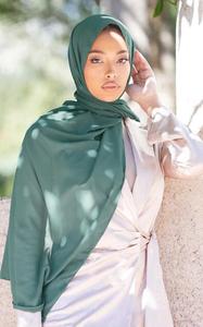 Premium Solid Color Satin Breathable Hijab Head Wrap Muslim Islamic Ladies <b>Scarf</b> and Shawl Ethnic - Product Image 3