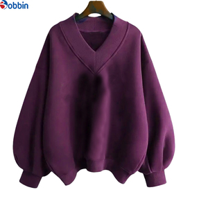 Sudaderas con Capucha Cortas de Algodón para Mujer, Estilo Nuevo, Cuello en V, Forro Polar, Tallas Grandes, Venta al por Mayor - Product Image 2