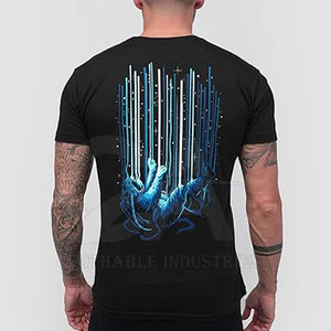 T-shirt streetwear pour homme, décontracté, imprimé graphique, en coton doux et respirant, tendance, coupe ample - Product Image 2