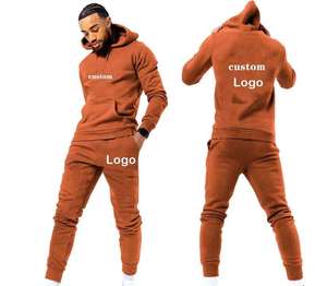 Conjunto Premium de Sudadera con Capucha y Pantalones Jogger, Chándal Personalizado de Estilo Urbano, Sudadera con Capucha de Algodón y Felpa Personalizada OEM, Traje Deportivo para Hombre, Corte Ajustado - Product Image 3