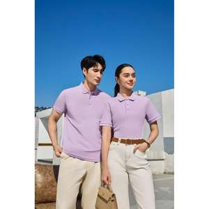 เสื้อโปโลสำหรับทุกเพศฤดูร้อนเสื้อถักแขนสั้นผ้าฝ้ายน้ำหนักเบาระบายอากาศได้ดีมี100% ปักโลโก้ได้ตามต้องการ - Product Image 2