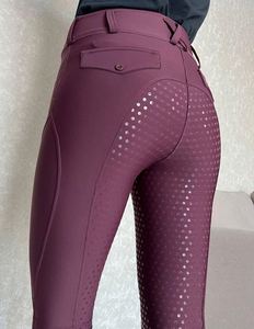 <b>SKI</b> INTERNATIONAL Women High Rise Equestrian Breeches Solid Color Slim Fit Silicone Grip Button Closure Riding Jodhpurs - Product Image 2