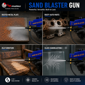 Professional LEMATEC Portable Manual New Dual Feed Air <b>Sandblaster</b> 1 Year Warranty Automotive Metal Surface Cleaning Easy - Product Image 5