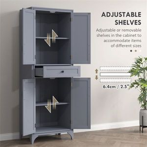 Mobile da Cucina in Legno Massello Stile Moderno, Armadio Multifunzionale con Pannelli in Compensato e Melamina, Arredamento per Soggiorno - Product Image 6