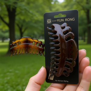 Yun Rong Hair Claw 12 pezzi di fermagli per capelli in acrilico marrone per lo styling delle donne - Product Image 3
