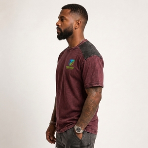 Men Fashion Distressed T <b>Shirt</b> Premium Cotton Blend Material Vintage Washed Finish Soft Texture Comfortable Oversized Fit OEM - Product Image 6