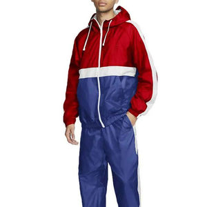 Nouvelle Arrivée 2025 Ensemble Survêtement Imprimé Patchwork 100% Polyester avec Veste Coupe-Vent Zippée en Nylon et Pantalon pour Homme - Product Image 3