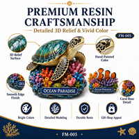 Imán de Resina 3D Personalizado al por Mayor con Base de Coral, Recuerdo Turístico, Regalo OEM para Tiendas de Acuarios