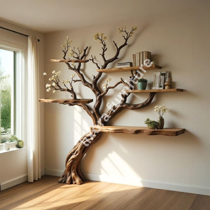 ชั้นวางหนังสือติดผนังรูปทรงประติมากรรมทันสมัยแบบประหยัดพลังงาน รุ่น Branching Elegance the Arboris ดีไซน์แขวน 5 ชั้น เหมาะสำหรับใช้ในโรงแรมและโรงเรียน - Product Image 1