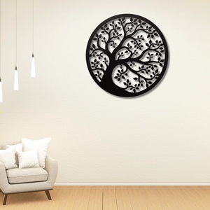 Art mural extérieur moderne en fonte de fer noir, design de portrait circulaire personnalisé - Product Image 3