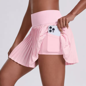 Women High Waist Pleated <b>Tennis</b> <b>Skirt</b> Sporty <b>Mini</b> Skort With Pocket Solid Summer High waist pleated <b>tennis</b> <b>skirt</b> Women sporty - Product Image 4