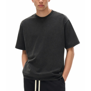 Fabricant de vêtements sur mesure – T-shirts oversize de haute qualité 280g couleur unie, effet délavé vintage, coupe raglan, effet neige - Product Image 4