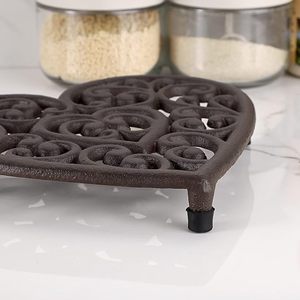 Heart Shape <b>Cast</b> Iron Trivet for Hot Pots <b>Pans</b> Decorative Kitchen Table Mat - Product Image 3