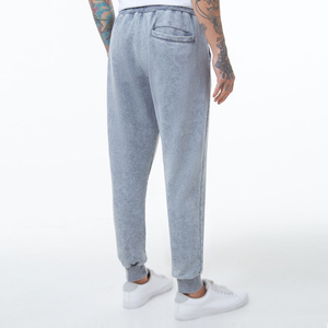 High Quality Custom Logo Fleece Joggers Acid Wash Straight Casual Men's <b>Pants</b> Washed 100% Cotton Quick-Drying Breathable - Product Image 2