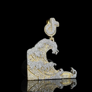 Colgante de Dragón de Moissanita Chapado en Oro de 18K de Lujo con Logo de TikTok, Colgante Temático de Animales, Colgante Hip Hop Iced Out para Hombre - Product Image 2