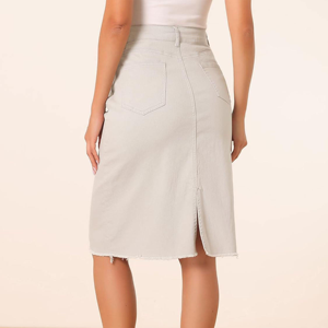 Jupe crayon moulante mi-longue pour femme, taille haute, extensible, coupe ajustée, pour le bureau et les occasions décontractées - Product Image 2