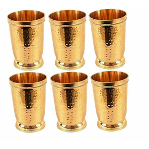 Verres à boire en cuivre pur à 100 %, couleur or rose, lisses, décorés, adaptés aux cocktails, bières, vins et eaux - Product Image 2