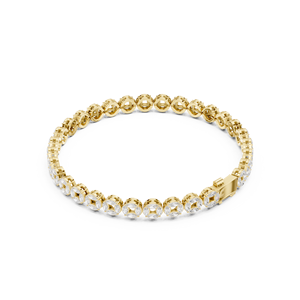 กำไลข้อมือเพชรทรงกลมแบบหรูหรา 14K ทองคำขาว ประดับเพชรแล็บโกรว์ ดีไซน์วงกลม สำหรับผู้หญิง - Product Image 2