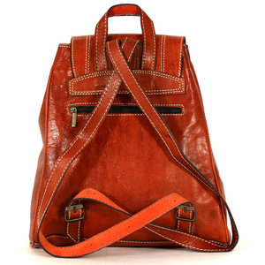 กระเป๋าเป้หนังแท้สไตล์วินเทจสีแดงสำหรับผู้หญิง ยี่ห้อ Biyadina พรีเมียม ผลิตด้วยมือ พร้อมซิปกันน้ำ ซับใน ผลิตในรัฐแมสซาชูเซตส์ - Product Image 2