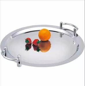 Plateau de service rectangulaire en acier inoxydable avec poignées, plateau en métal poli miroir pour hôtel, restaurant, maison - Product Image 3