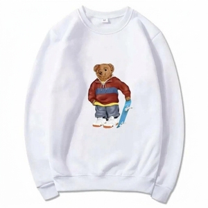 Sudadera Cómoda y Versátil de Invierno con Estampado de Oso, de Forro Polar, Unisex, Servicio OEM para Hombre y Mujer - Product Image 1