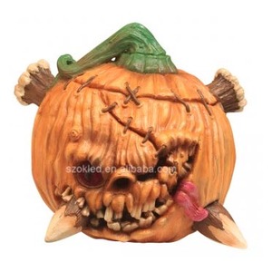 Citrouille maléfique monstre lanterne arbre souris faucheuse citrouilles dans chaudron pilier souris sorcière chauve-souris chat canard hibou tarentule fibre de verre - Product Image 1