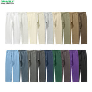 Pantalon de jogging pour homme à taille large côtelée, coupe classique, en mélange de coton épais et rembourré, vêtement chaud d'extérieur - Product Image 4